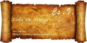 Csánk Viktor névjegykártya